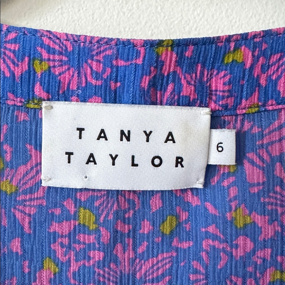 Tanya Taylor Silk Floral Blouse Size 6 - Picture 5 of 8